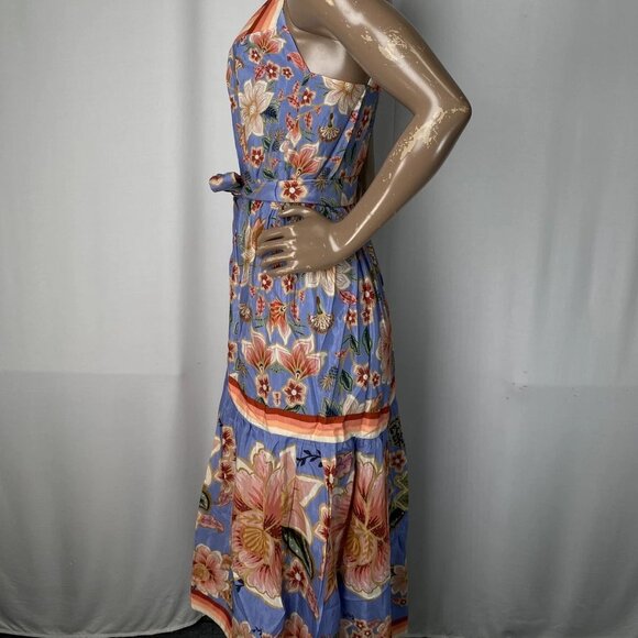 Farm Rio Women’s Superbloom Tapestry V-Neck Maxi Dress – Blue/Multi Floral – XXS - Picture 8 of 10
